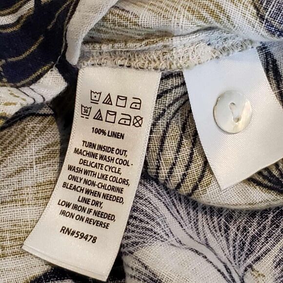 Tahari Shirt Linen Tropical Button Up Women’s Plus Size 2X Long Sleeve Resort - Picture 10 of 11